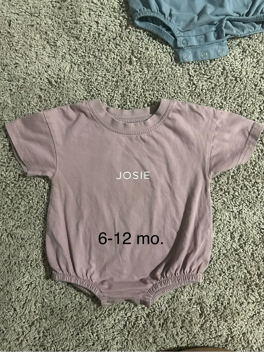 Bundle of 4 JOSIE Baby Onesies - Blue, Pink, Purple, Cream - Picture 4 of 5